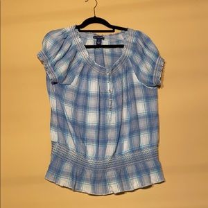 Bundle of blue and white blouses